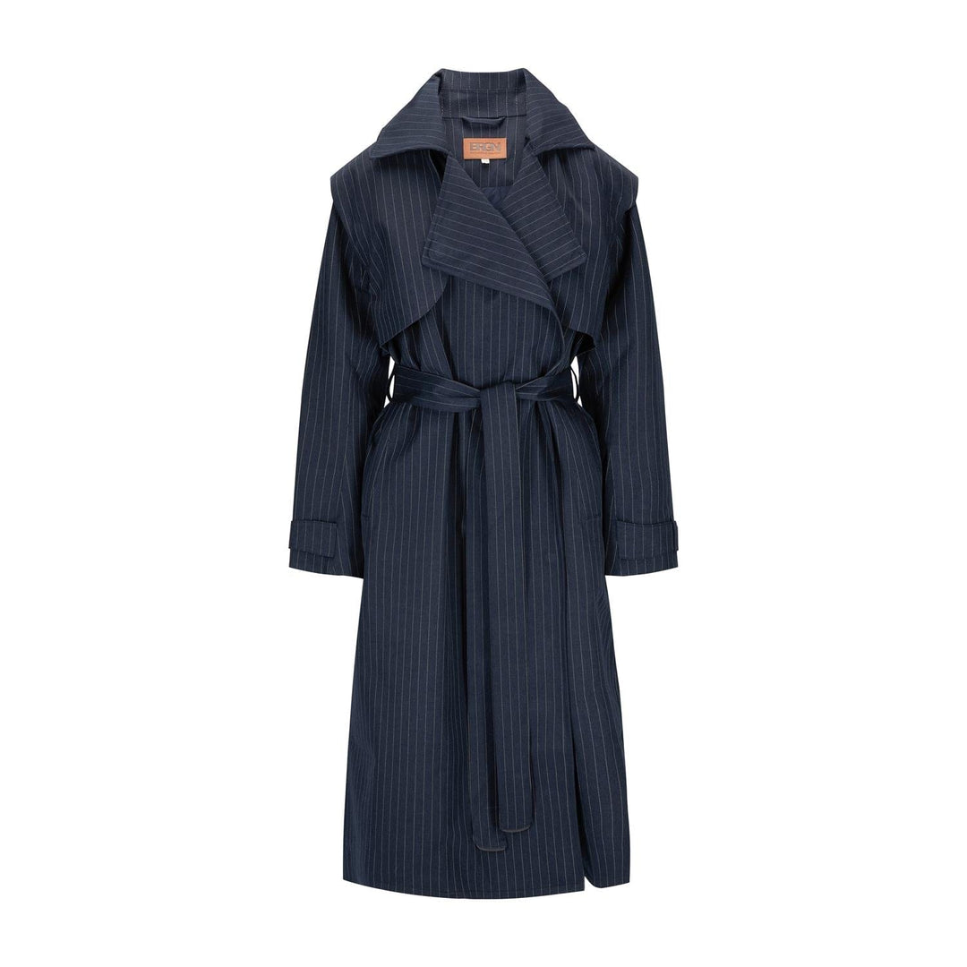 BRGN KLÆR Regndråpe Trench Coat NavyStripe