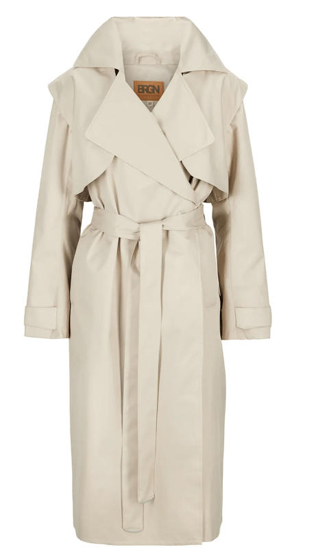 BRGN KLÆR Regndråpe Trench Coat Sand