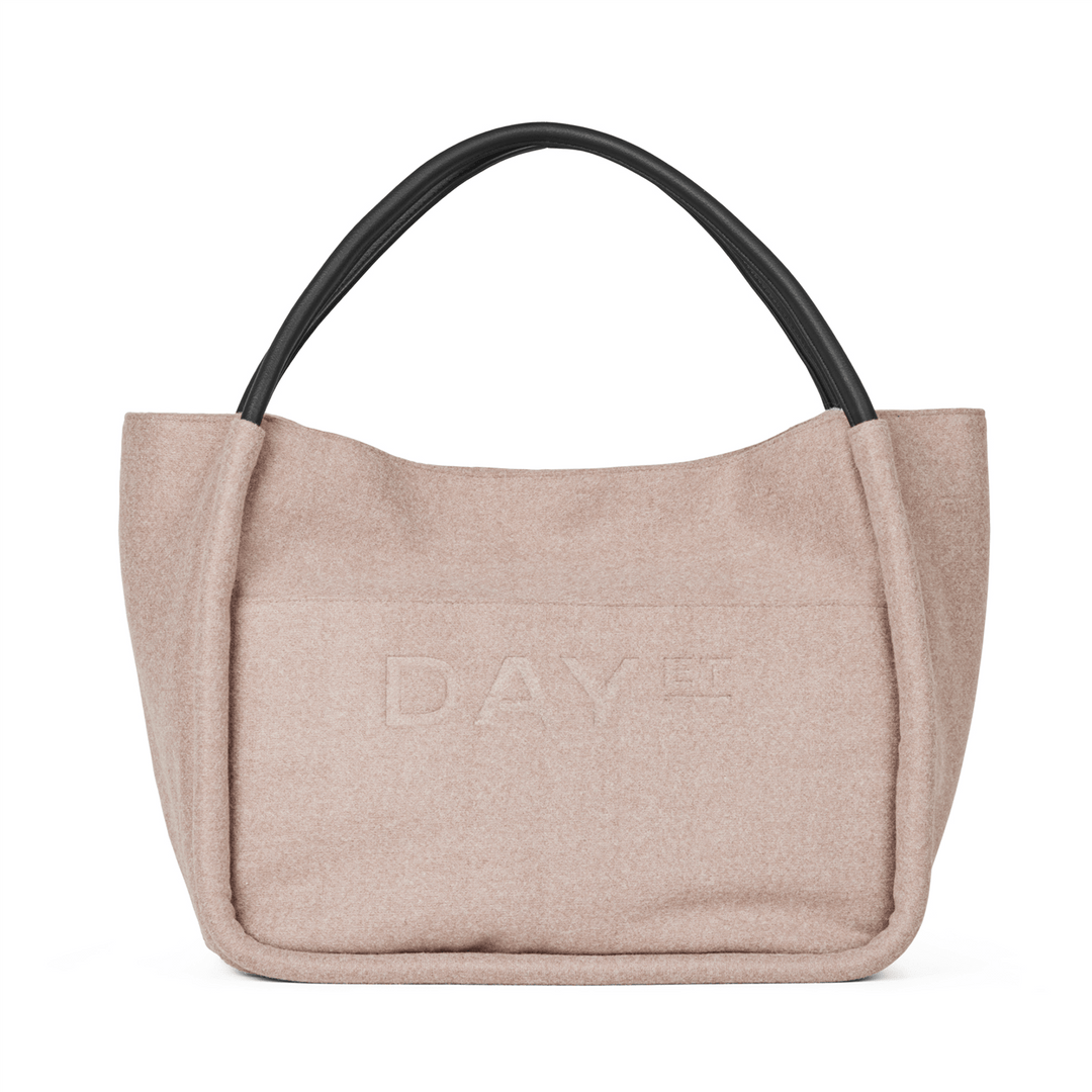 DAY-et TILBEHØR Woolen Small Shopper Taupe Melange