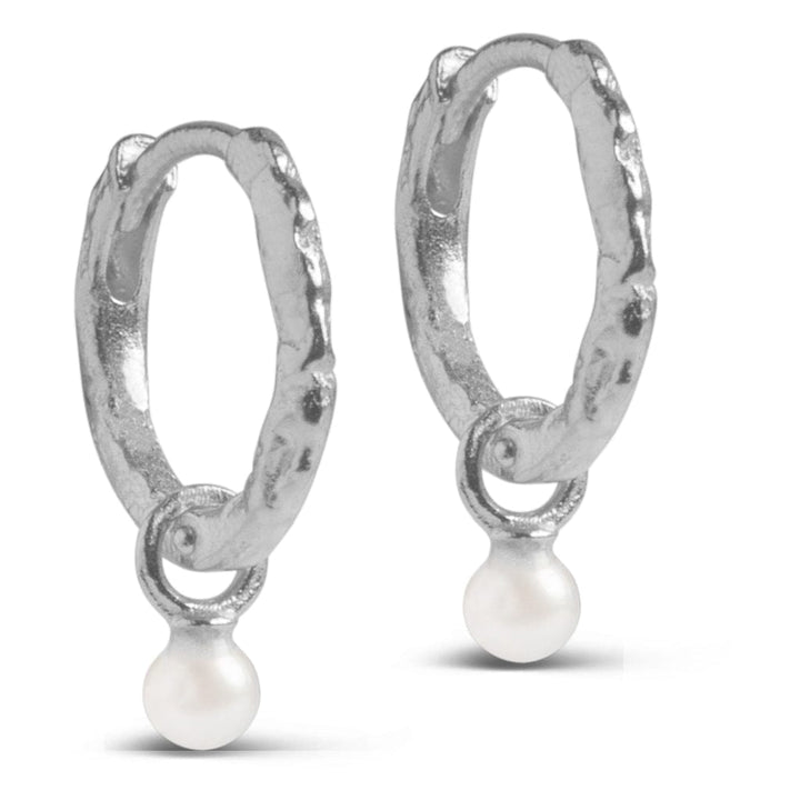 Enamel TILBEHØR Hoops Belle Silver Pearl 13mm