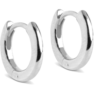 Enamel TILBEHØR Hoops Chunky Classic Silver 10mm