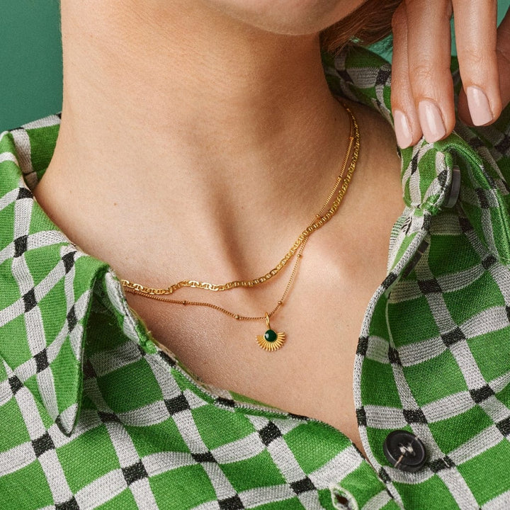 Enamel TILBEHØR Necklace Soleil Petrol Green