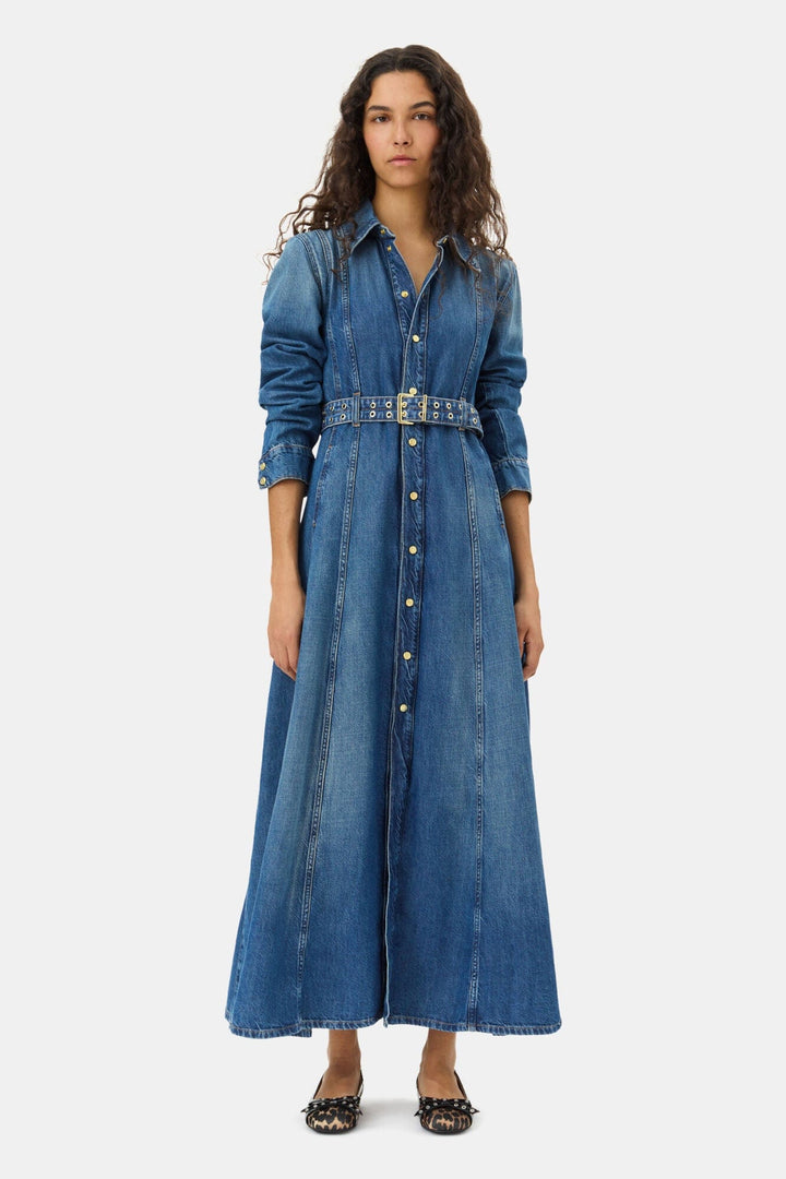 GANNI KLÆR Denim Maxi-kjole Blue