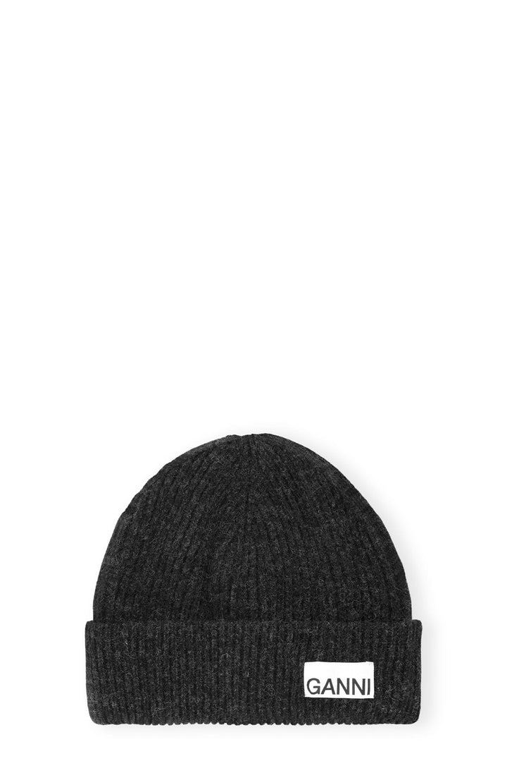 GANNI TILBEHØR Rib Beanie Phantom