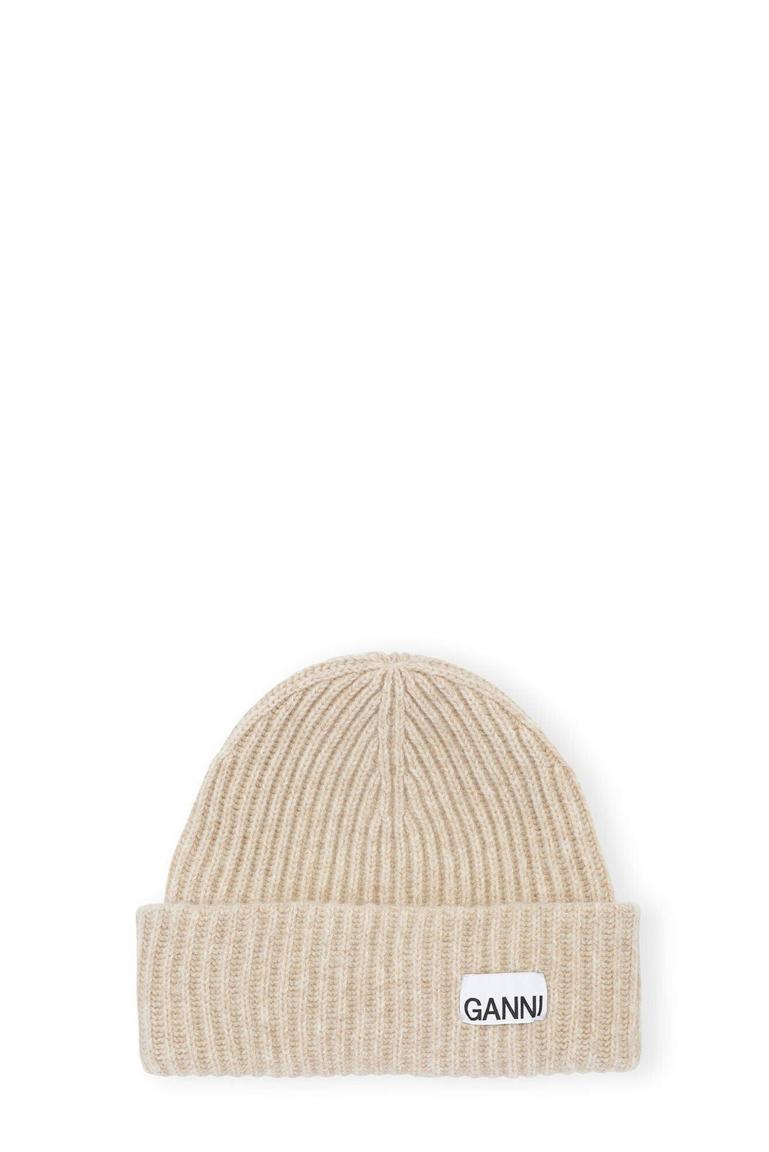 GANNI TILBEHØR Rib Beanie Sand