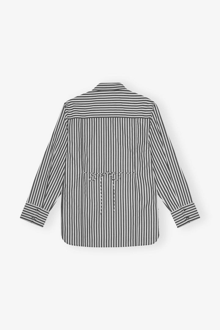 GANNI KLÆR Stripe Cotton Oversized Skjorte