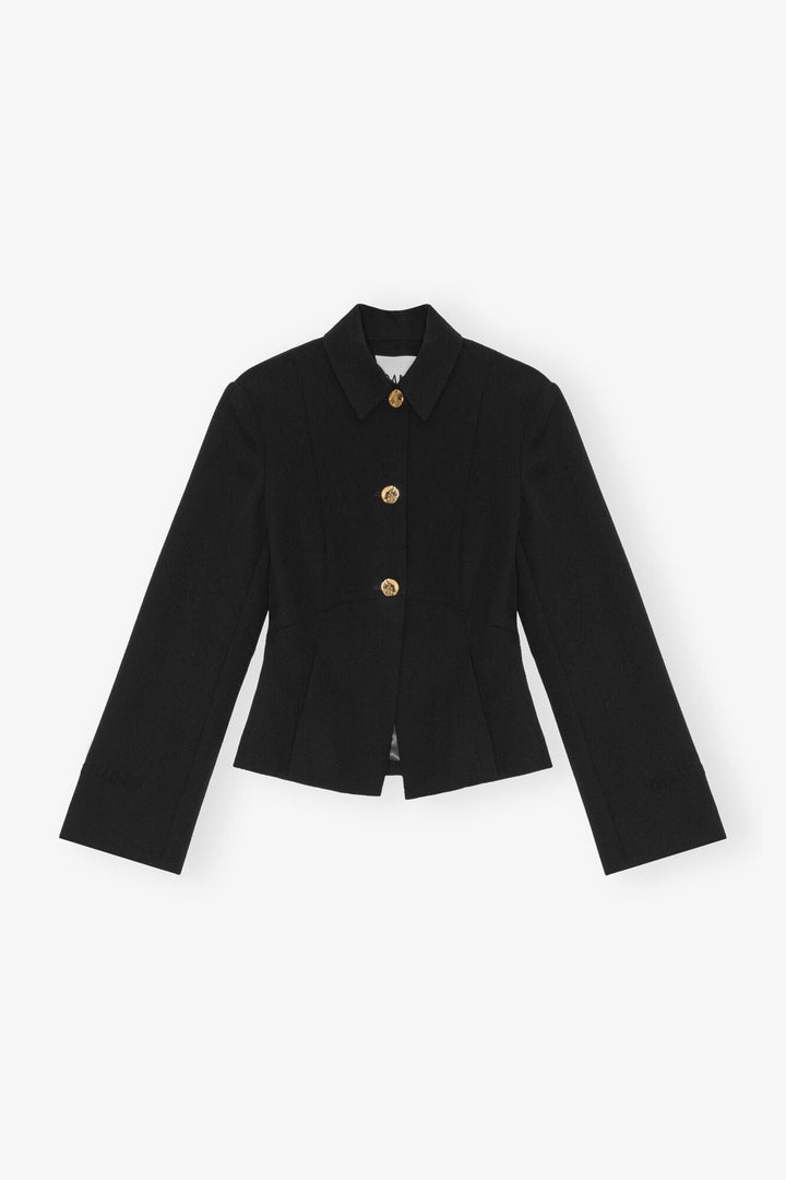 GANNI KLÆR Twill Suiting Blazer Sort