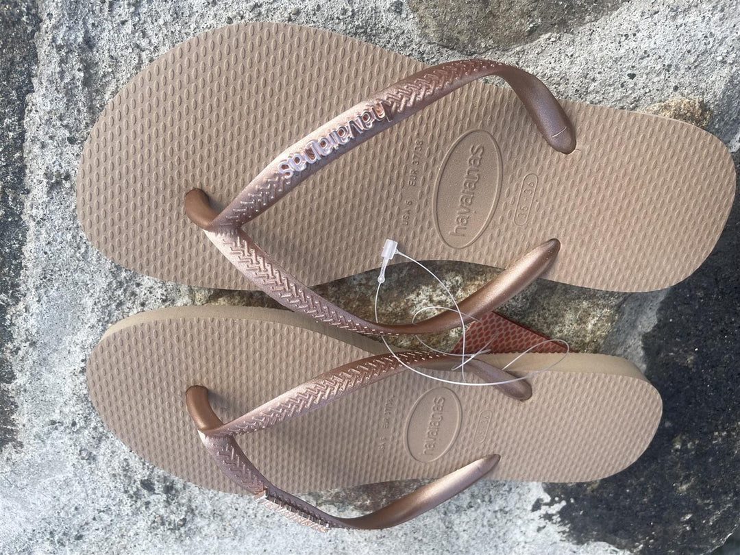 Havaianas SKO Slim Logo Metallic Rose Gold