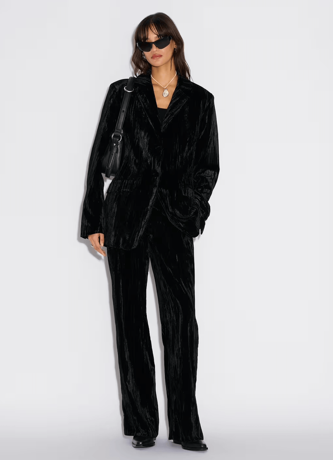 HOLZWEILER KLÆR Cygnet Velvet Blazer Black