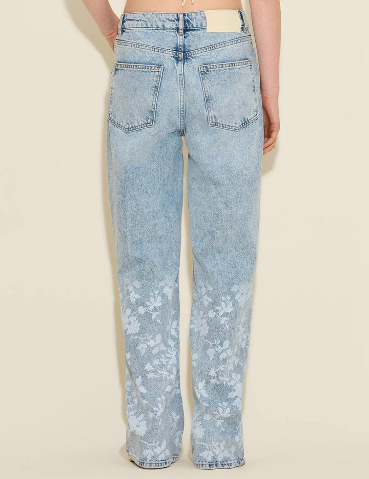 HOLZWEILER KLÆR Flower Print Denim Bukse