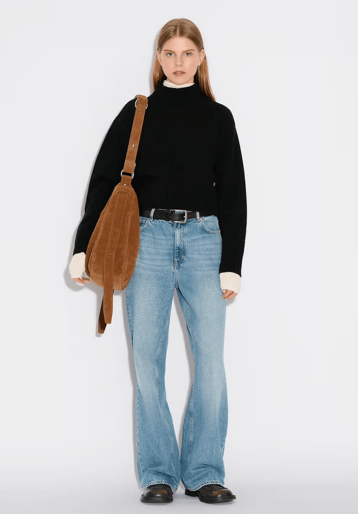 HOLZWEILER KLÆR W. Wool Cropped Turtleneck Black