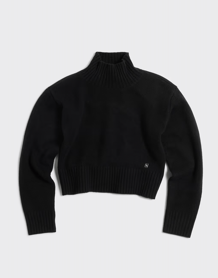 HOLZWEILER KLÆR W. Wool Cropped Turtleneck Black