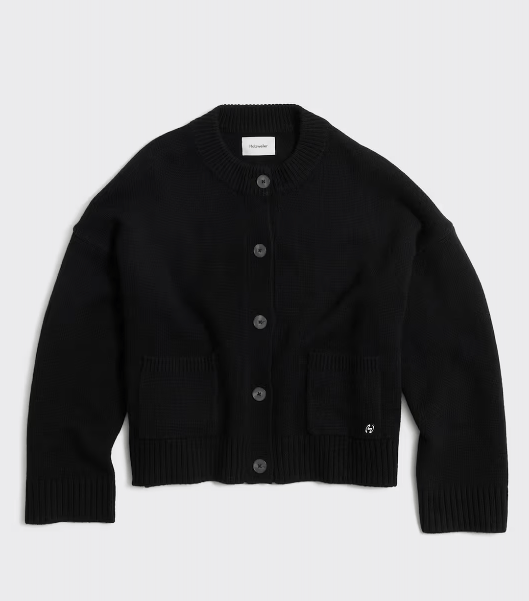 HOLZWEILER KLÆR W. Wool Wide Cardigan Black