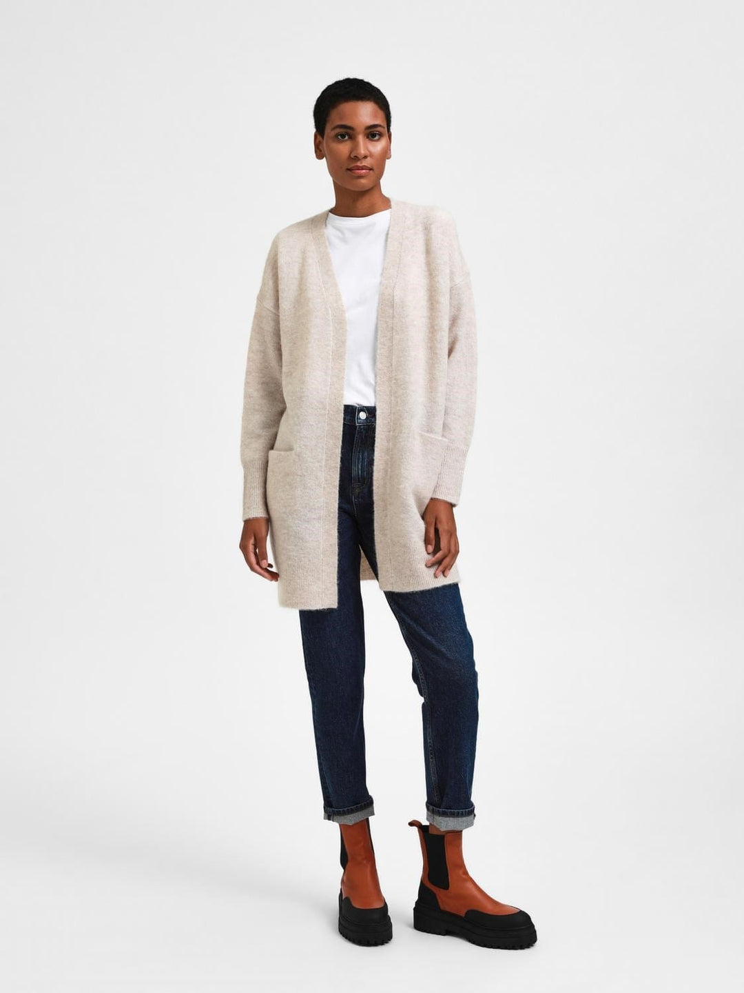 Selected Femme KLÆR Lang Cardigan LULU Birch