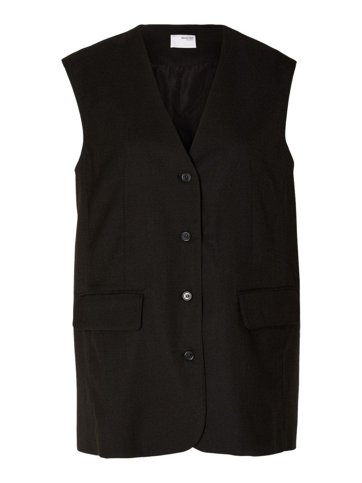 Selected Femme KLÆR Mika Vest Sort Oversized