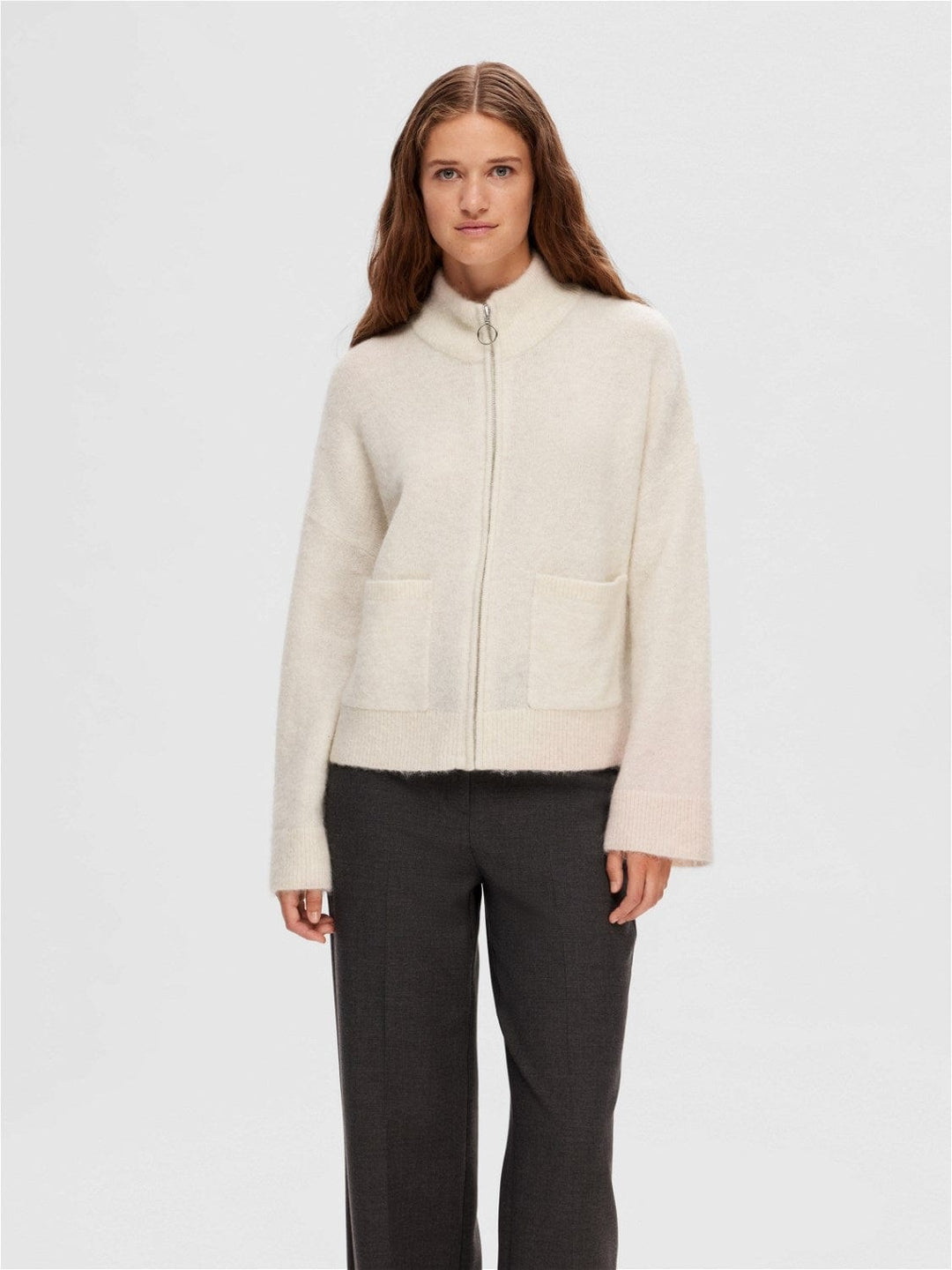 Selected Femme KLÆR Sia Cardigan Zip Birch