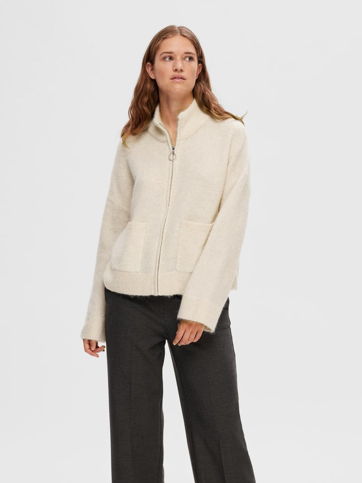 Selected Femme KLÆR Sia Cardigan Zip Birch