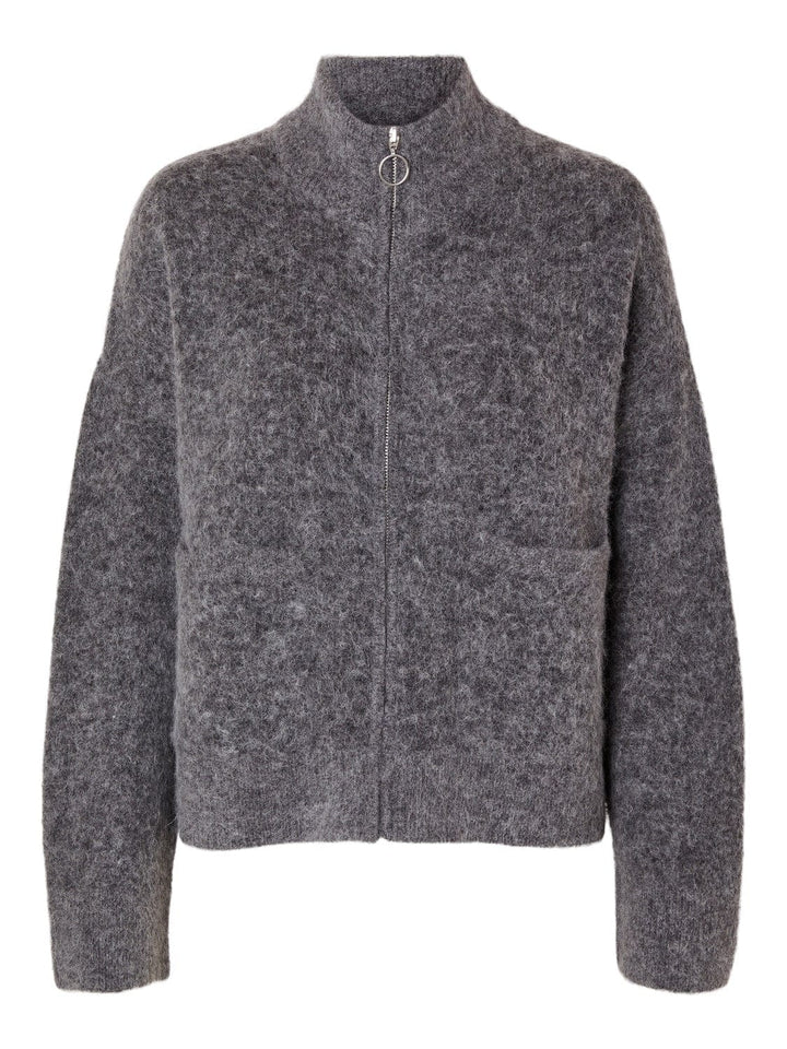 Selected Femme KLÆR Sia Cardigan Zip Grå