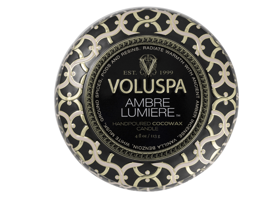 Voluspa INTERIØR Ambre Lumiere Maison Mini Tin Candle