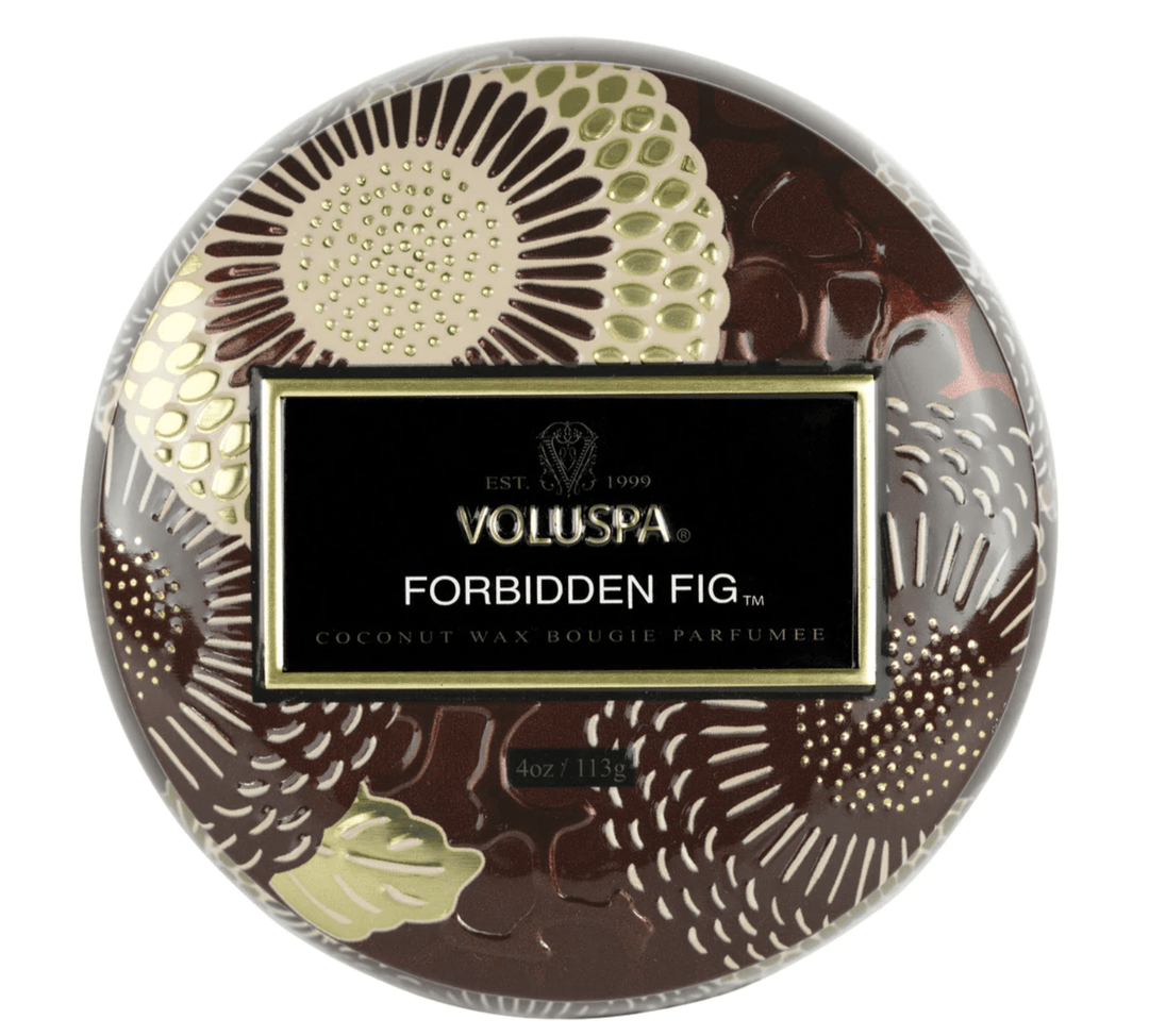 Voluspa INTERIØR Mini Tin Candle 25tim Forbidden Fig